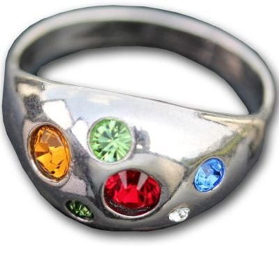 Pierścionek srebrny z kolorowymi cyrkoniami Tęcza(rozmiar 13)