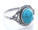 Pierścionek srebrny z turkusem Oplot (rozmiar 11)