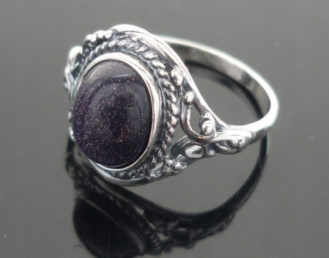 Pierścionek srebrny z nocą Kairu Oplot (rozmiar 23)