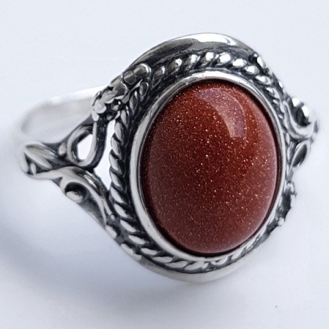 Pierścionek srebrny z piaskiem pustyni Oplot (rozmiar 26)