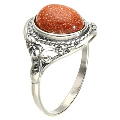 Pierścionek srebrny z piaskiem pustyni Oplot (rozmiar 26)