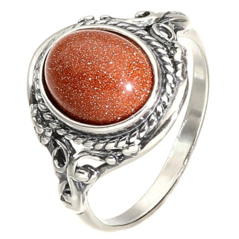 Pierścionek srebrny z piaskiem pustyni Oplot (rozmiar 26)