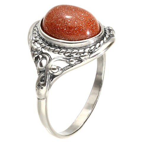 Pierścionek srebrny z piaskiem pustyni Oplot (rozmiar 29)