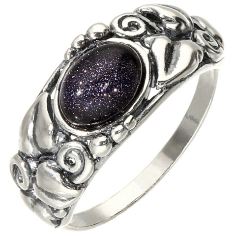 Pierścionek srebrny z nocą Kairu Powój (rozmiar 26)