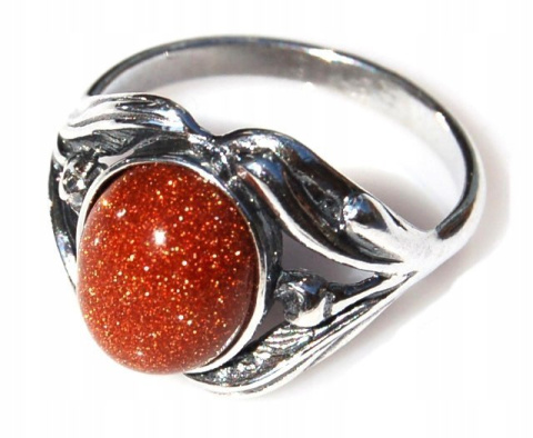 Pierścionek srebrny z piaskiem pustyni Tulipan (rozmiar 16)
