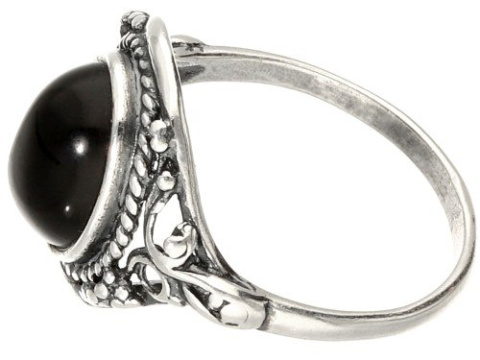 Pierścionek srebrny z onyksem Oplot (rozmiar 13)