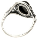 Pierścionek srebrny z onyksem Oplot (rozmiar 19)