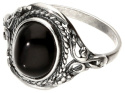 Pierścionek srebrny z onyksem Oplot (rozmiar 21)
