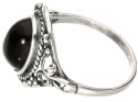 Pierścionek srebrny z onyksem Oplot (rozmiar 30)