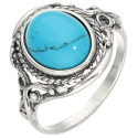 Pierścionek srebrny z turkusem Oplot (rozmiar 11)