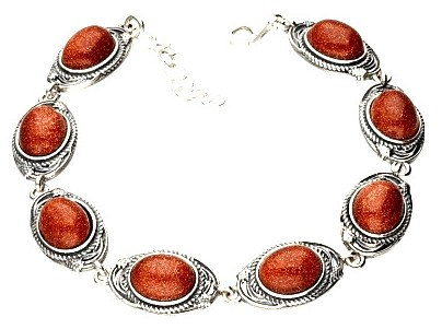 Bransoletka srebrna z piaskiem pustyni Pnącza 19,5 cm