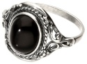 Pierścionek srebrny z onyksem Oplot (rozmiar 18)